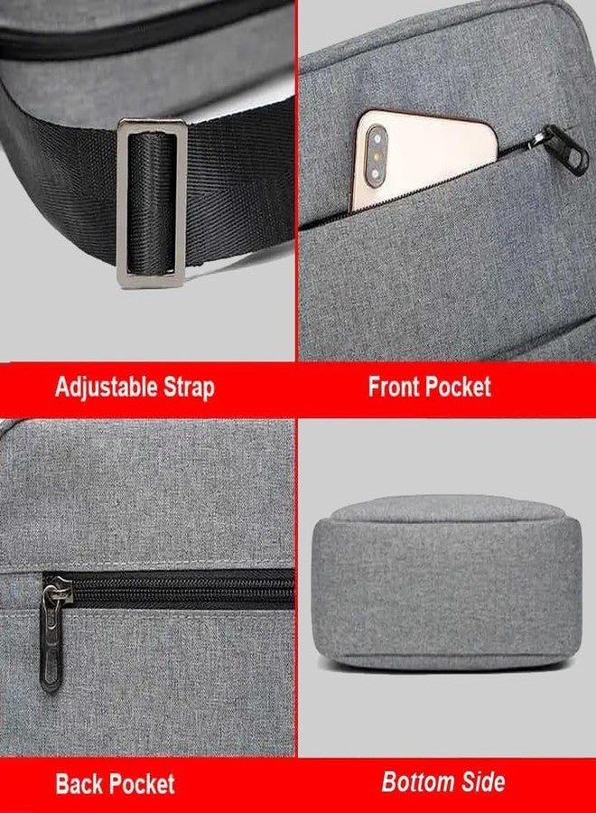 ZIPEX Grey Sling Bag for Men | Adjustable Strap | Crossbody Shoulder Bag, Stylish Travel, Office & Daily Use Sling Pouch | Side bag - Image 5